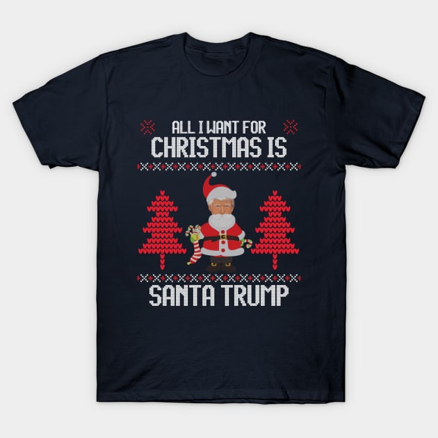 Santa Trump Ugly Christmas T-Shirt by AngelFlame